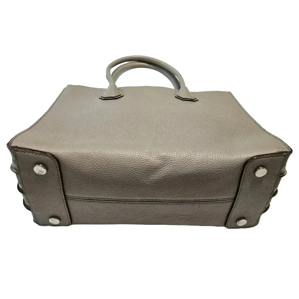 Michael Kors Mercer Large Convertible Pearl Grey Leather Tote Bag